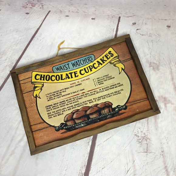 The Unbranded Brand Other - Vintage Wooden Sign Waist Watchers Choclate Cupcakes‎ 9.5" x 6.5"